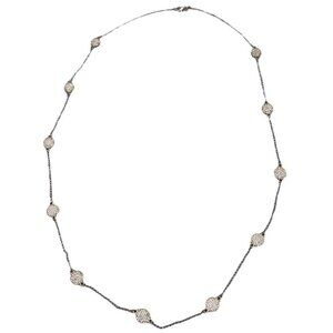 Banana Republic Station Rhinestone Chain Necklace Silver And Gold Tone 36 Inch